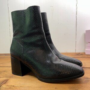Black Snake Skin Booties from Baretraps
